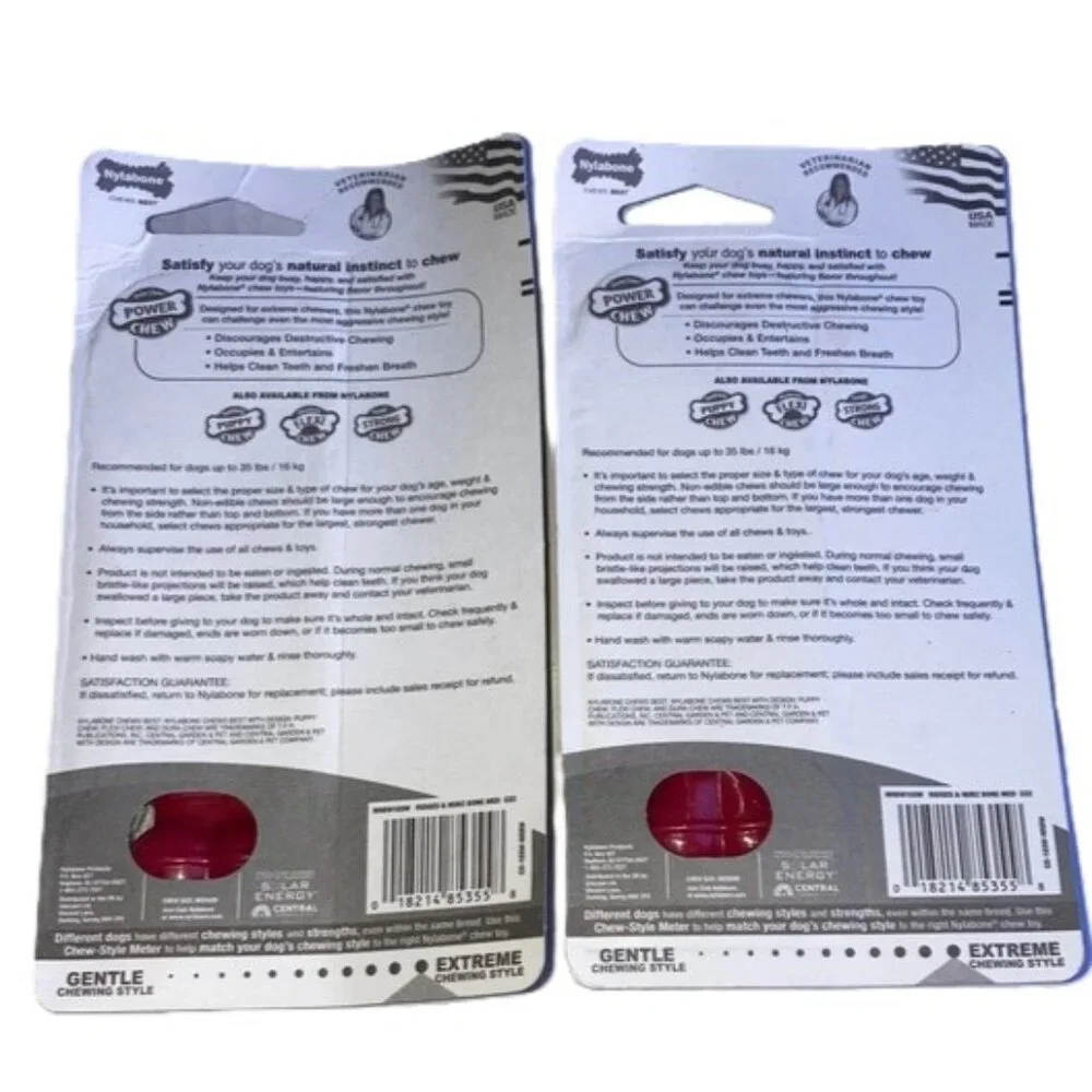 NYLABONE Power Chew Medium Beef flavor Red Chew Bones Set of 2